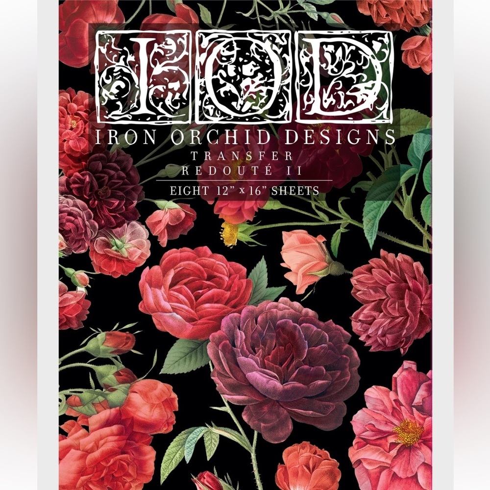 Iron Orchid Designs Redoute II Transfer 12"x16" Pad (8 Sheets) New with Tags